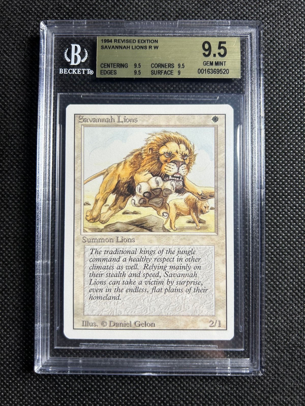 1994 Mtg Magic The Gathering Revised Savannah Lions Bgs 9.5 Gem Mint