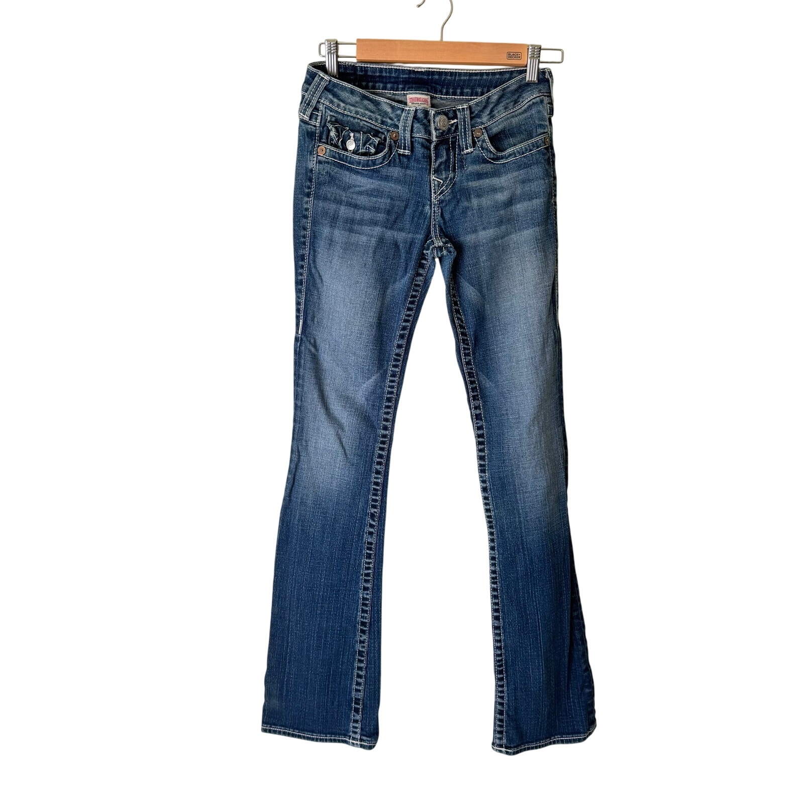 Vtg True Religion Womens Straight Jeans Size 26 USA Rock Y2K Western Streetwear