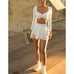 Wiskii - Pleated Skirt Skort in White