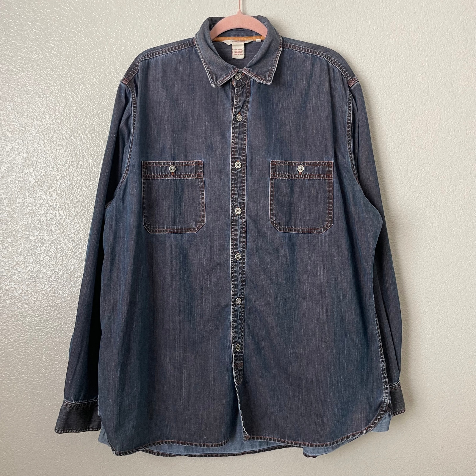 Sundance Shirt Womens XXL Blue Denim Overshirt Western Cowboy Jean Shacket