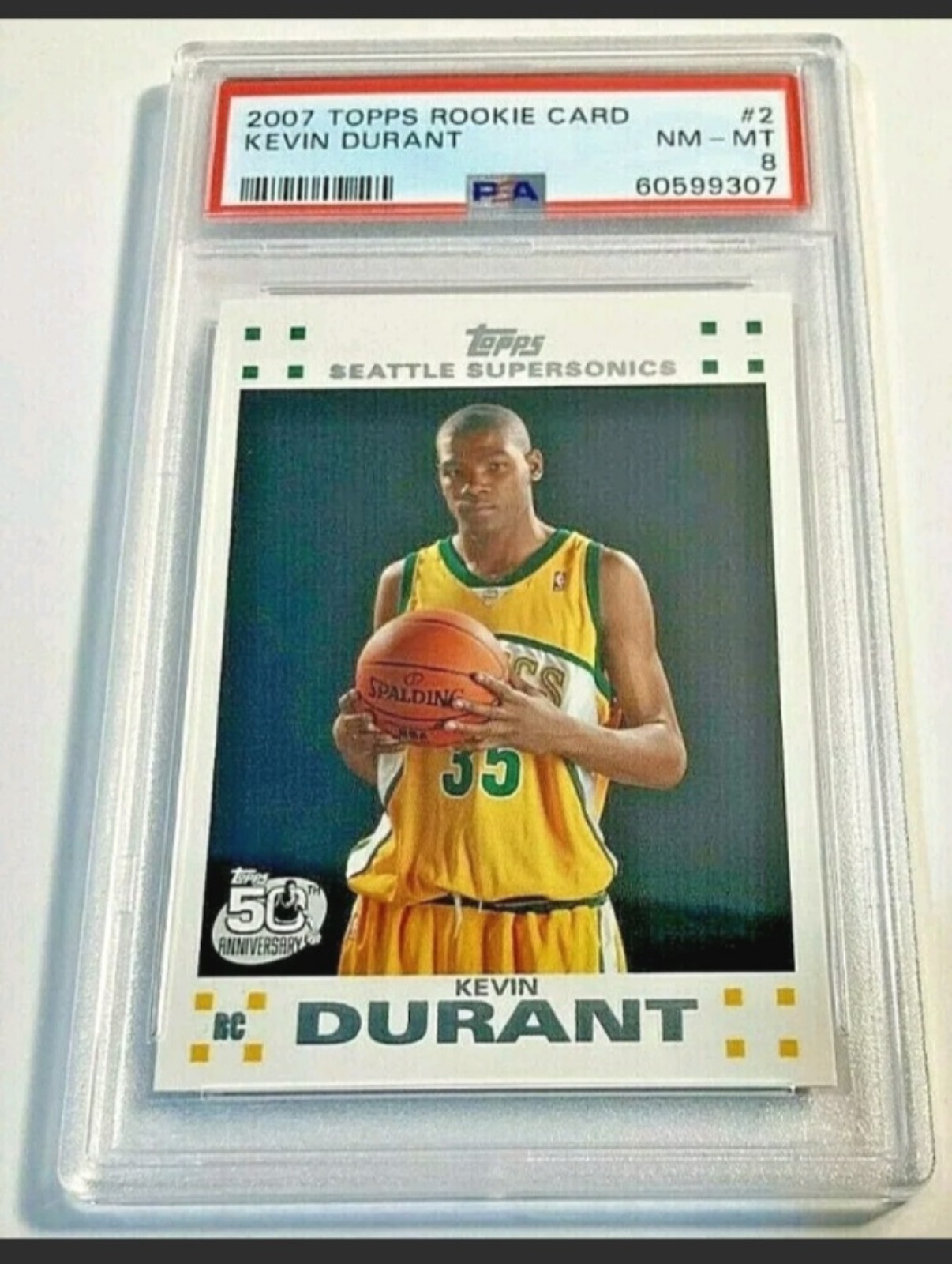 2007 Topps Kevin Durant Rookie Card PSA 8