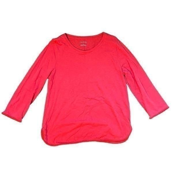 Talbots Shirt Women's Large Red Long Sleeve Round Neck Pullover Casual Top