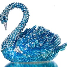 Swan Rhinestone Trinket Box