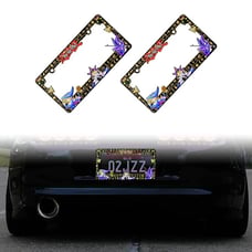 Brand New Universal 2PCS Anime Yu-Gi-Oh ABS Plastic Black License Plate Frame