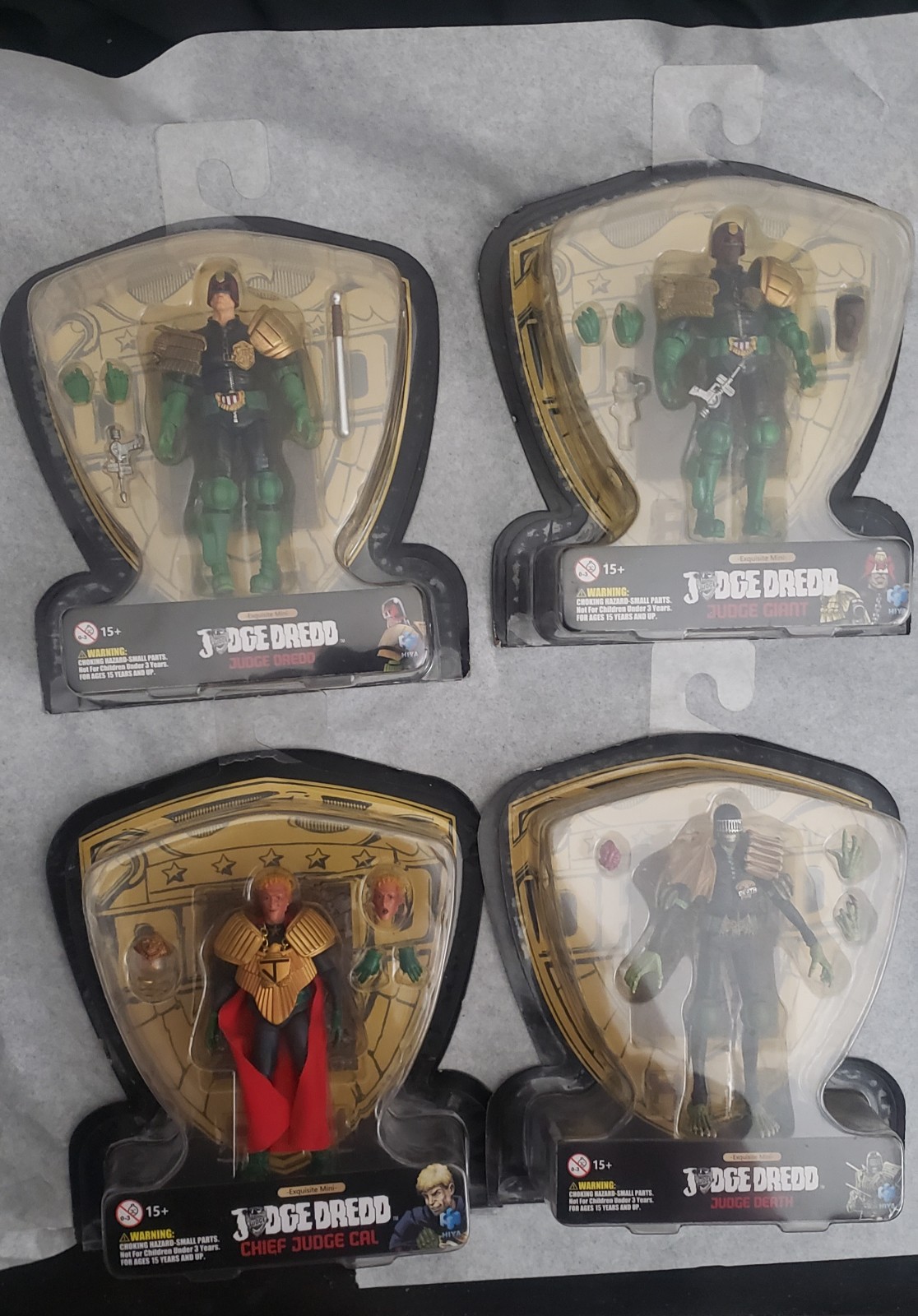 Hiya Toys Exquisite Mini Judge Dredd 4 Figure Lot