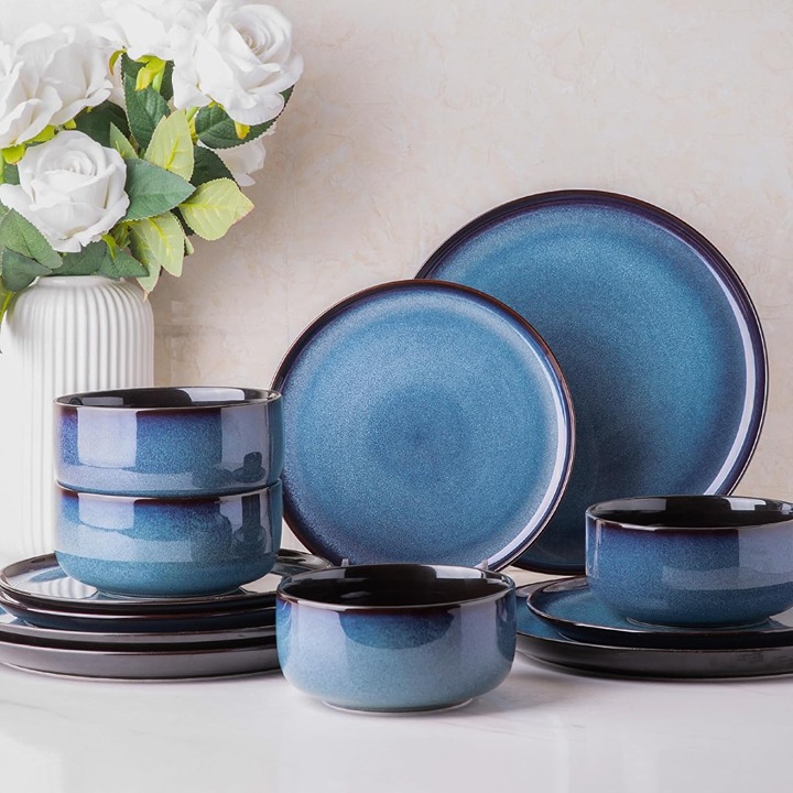 Ceramic Dinnerware Sets of 4 Poreclain Plates and Bowls Sets-M43S