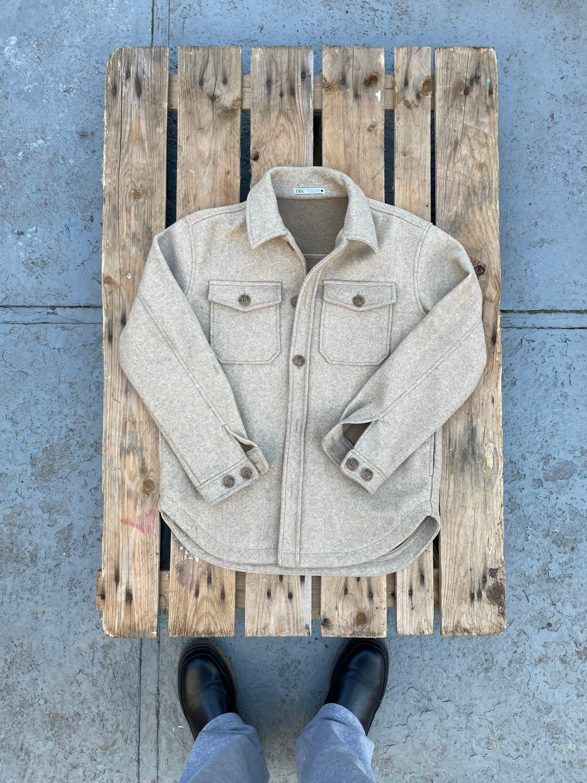Wool shirt jacket
