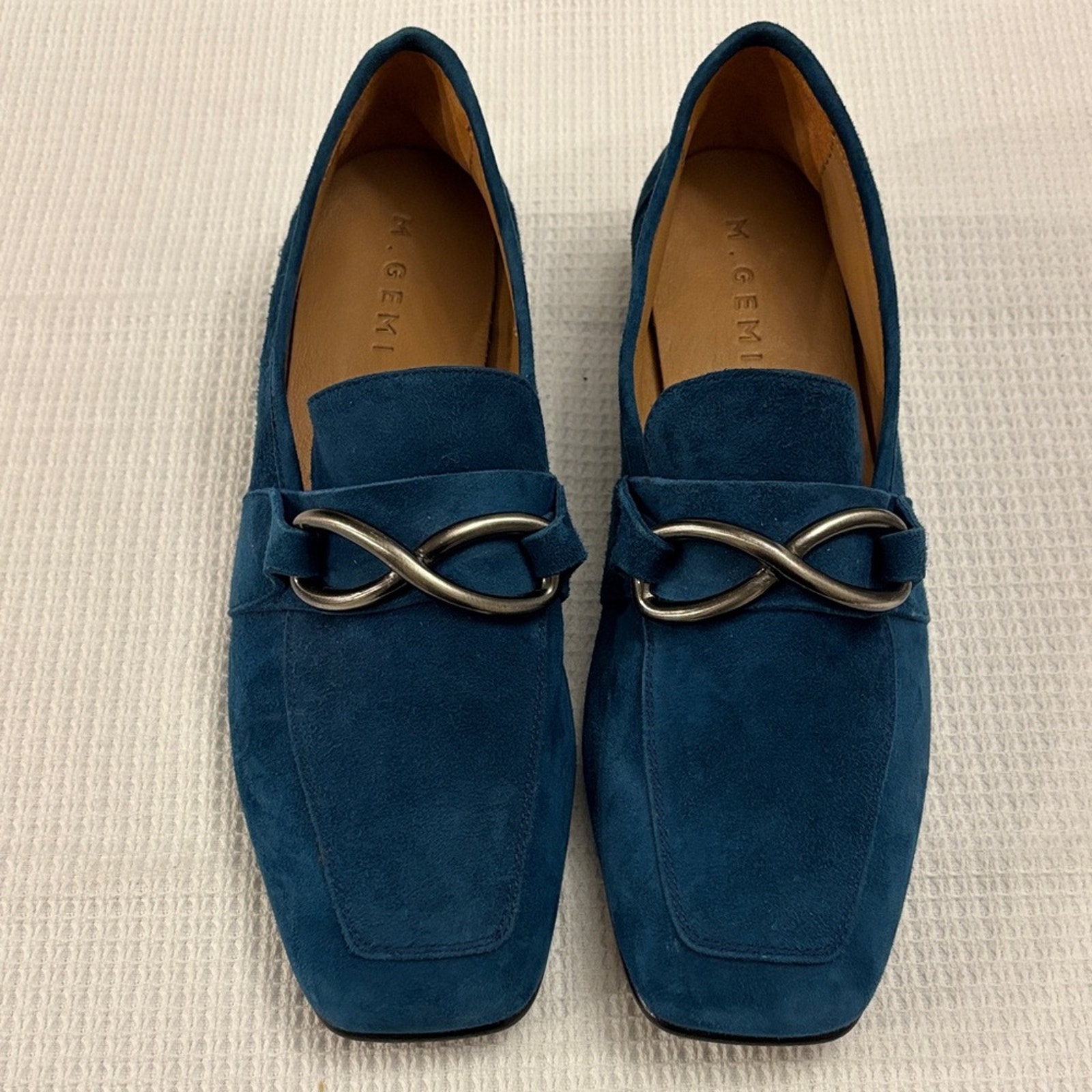 M. Gemi The Silvia Women's Teal Suede Loafers Slip-Ons Size 39.5 (US 9)