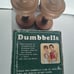 Vintage Winston 3 Pound Vinyl Dumbbells 2 @ 3 lb ea Hand Weights Gold Exercise G