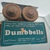 Vintage Winston 3 Pound Vinyl Dumbbells 2 @ 3 lb ea Hand Weights Gold Exercise G