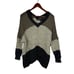 Anthropologie La Fee Verte Sweater XS/S Black Gray Colorblock V-Neck Back Cozy