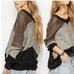 Anthropologie La Fee Verte Sweater XS/S Black Gray Colorblock V-Neck Back Cozy