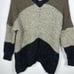 Anthropologie La Fee Verte Sweater XS/S Black Gray Colorblock V-Neck Back Cozy
