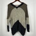 Anthropologie La Fee Verte Sweater XS/S Black Gray Colorblock V-Neck Back Cozy
