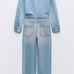 NWT ZARA Z1975 PINK DYED DENIM JUMPSUIT SIZE L