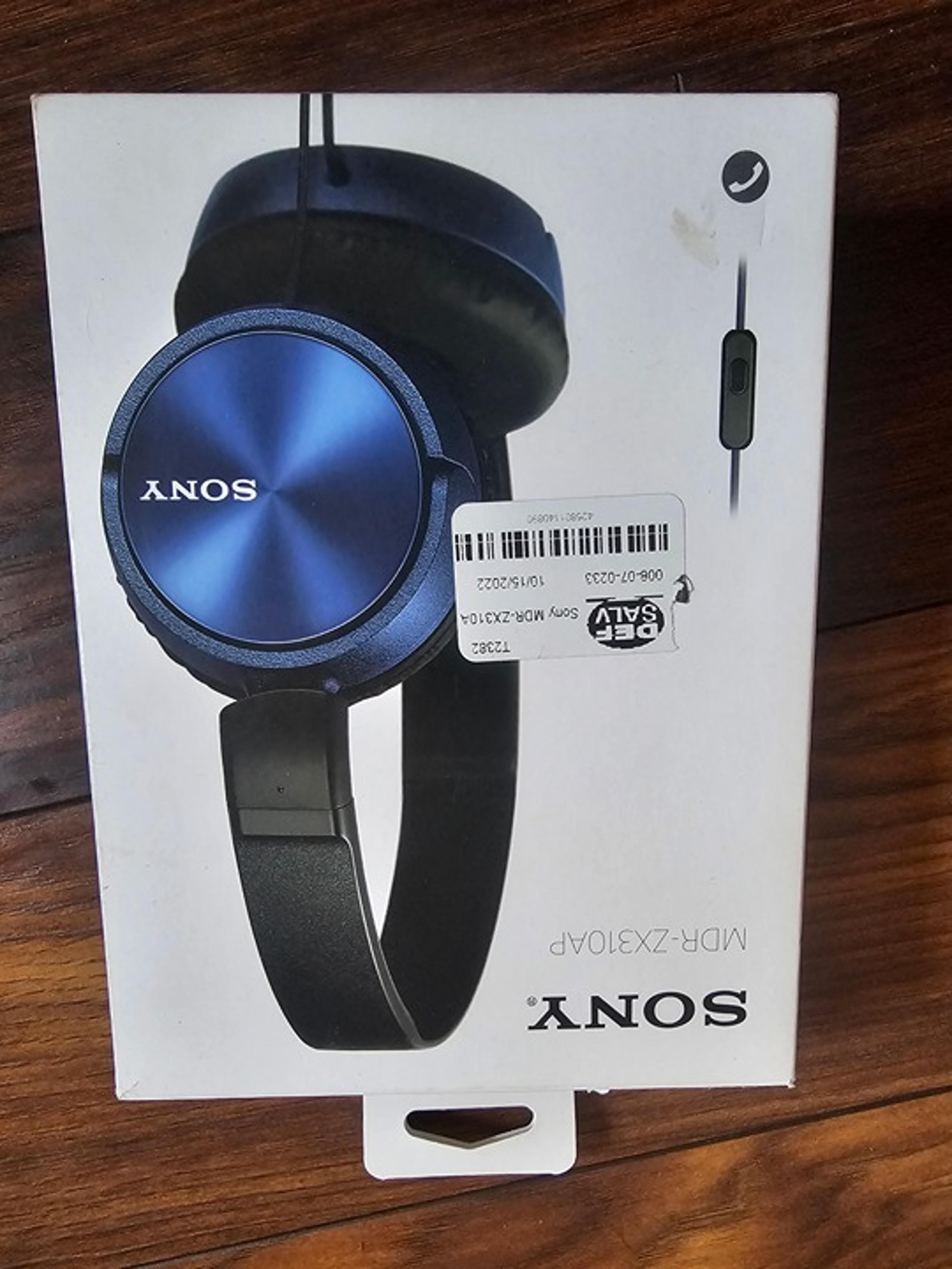 Sony MDR-ZX310AP Bluetooth Headphones Blue Metallic Black - Brand New