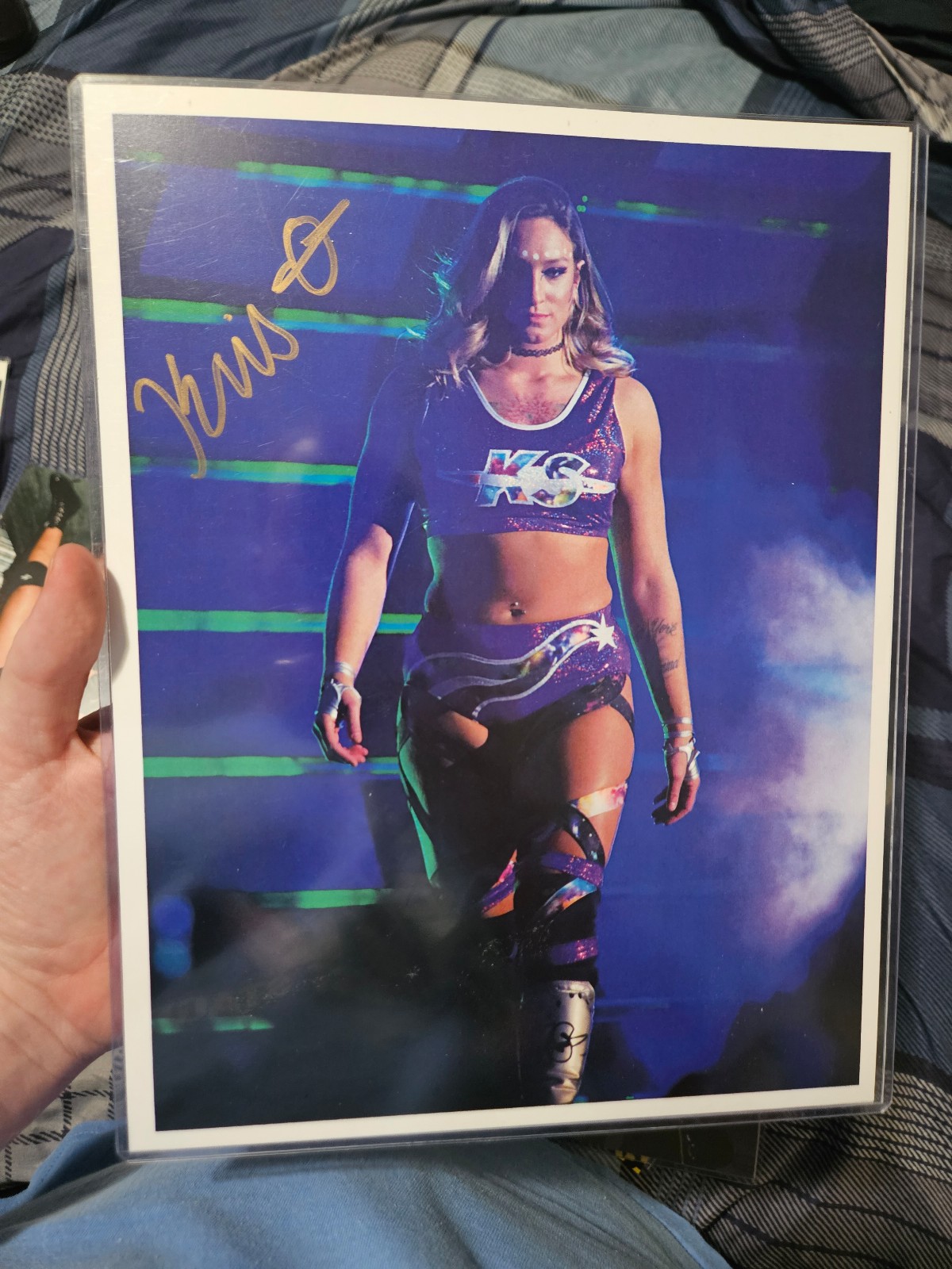 Aew Kris statlander signed photo with coa
