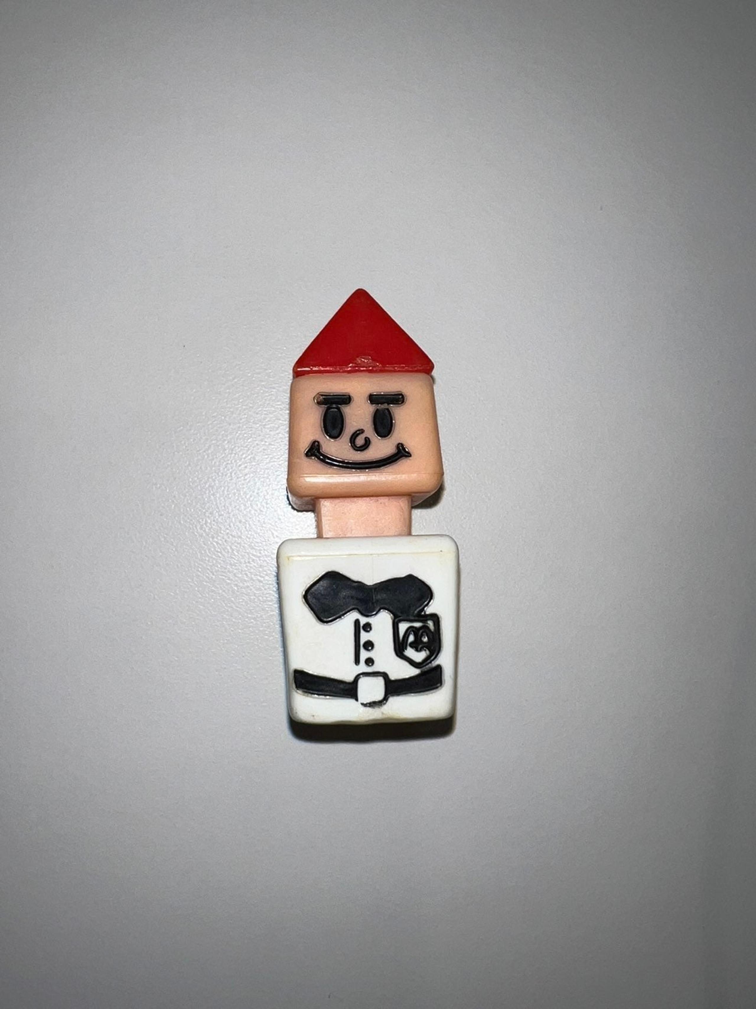Vintage Playskool 1974 McDonalds blockhead manager with red hat