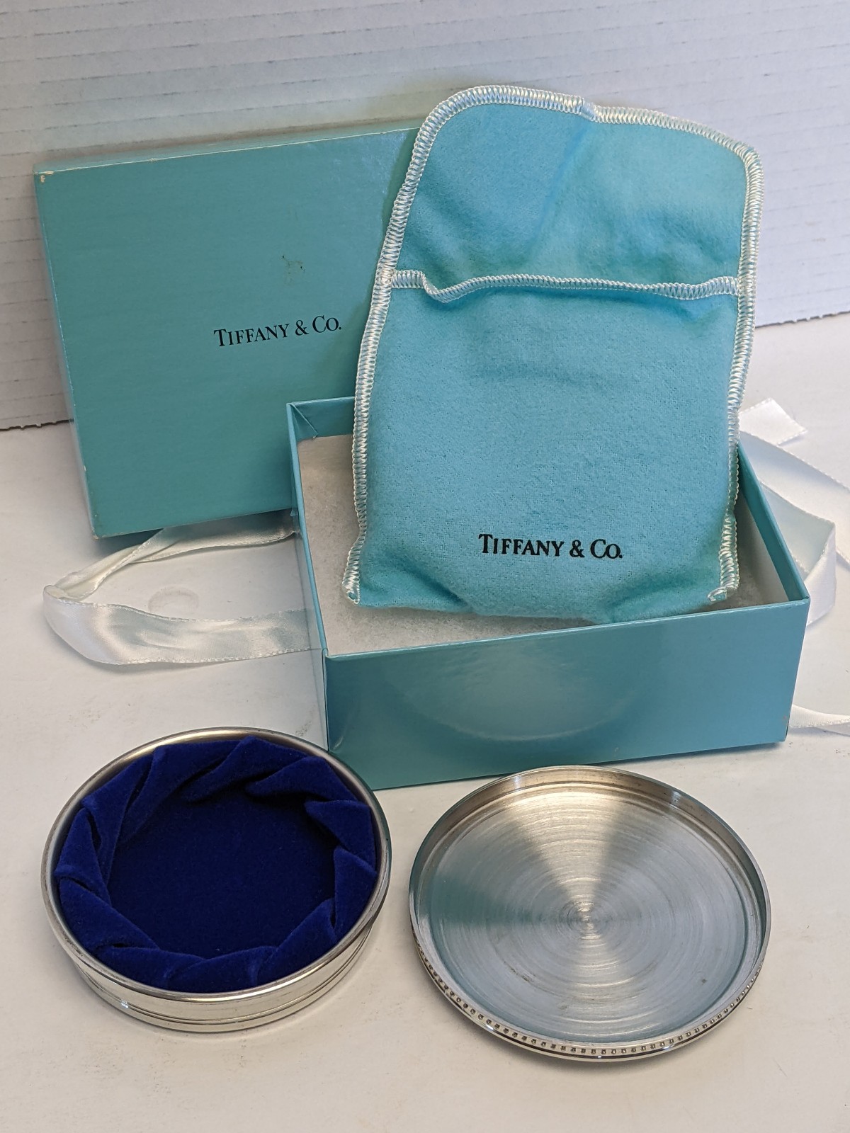 Tiffany Co. Silver Pewter Trinket Box for Engagement Ring or Heirloom Jewelry