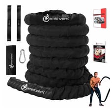 New INTENT SPORTS Durable Battle Ropes (1.5 inch Diameter x 30 ft Length)