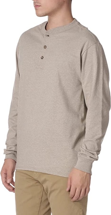 Men's Beefy Long Sleeve Three-Button Henley