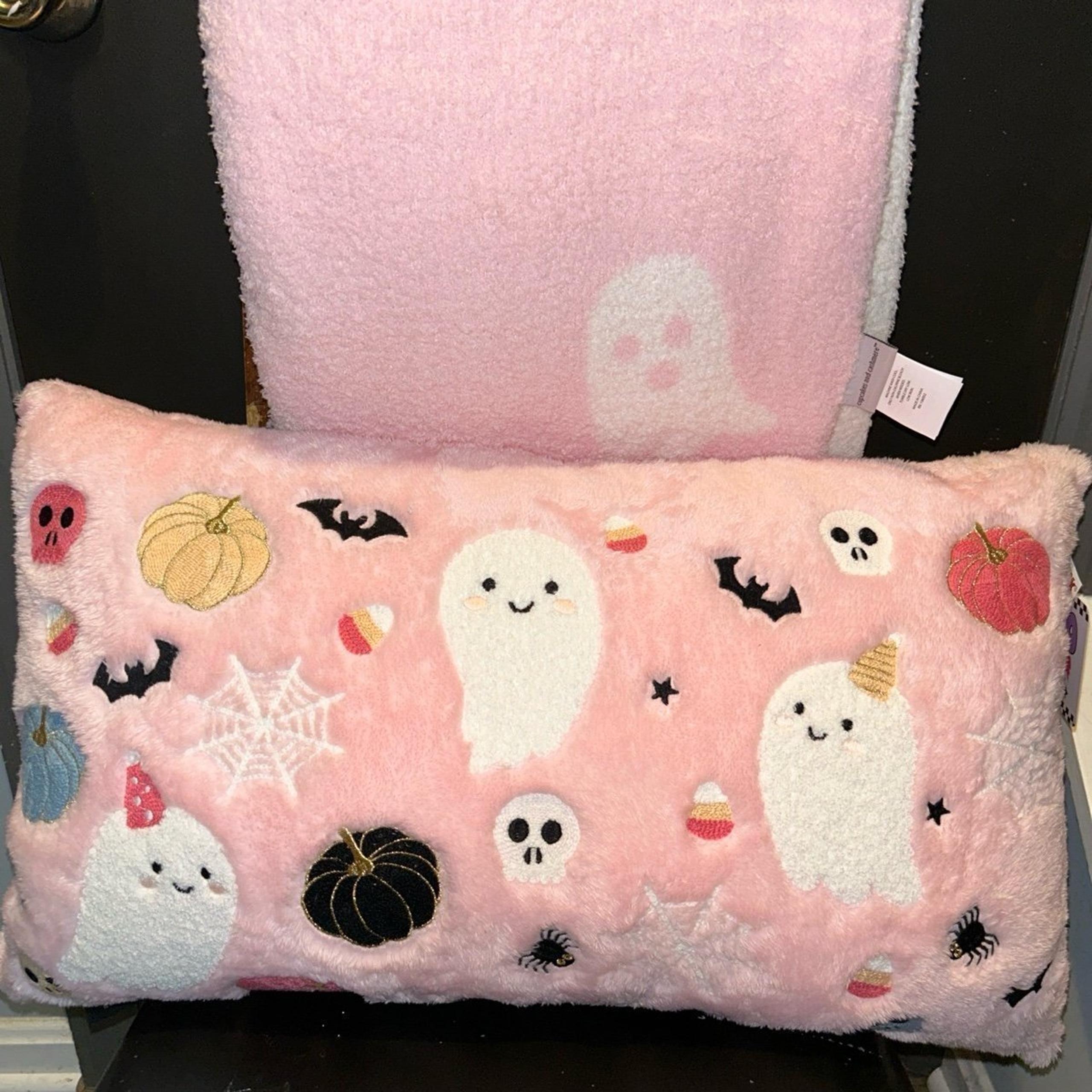 Girly Light Pink Halloween Spooky Cute Pillow