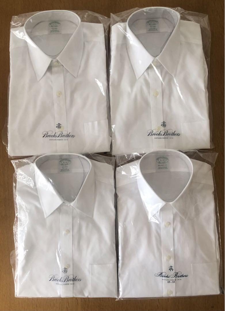 4-pack Brooks Brothers Non-Iron Shirts, Size 15-33, White, Milano Fit