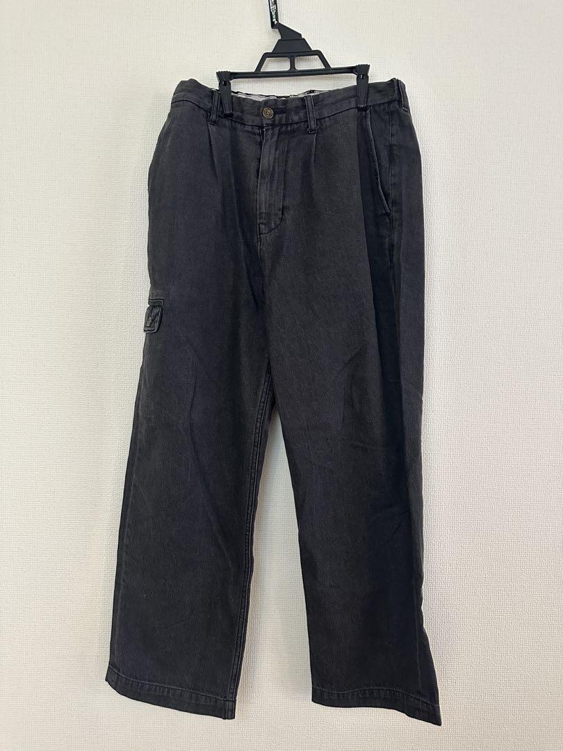 ち*読様 PWA LINEN MIX DENIM TROUSERS ブラック　S PWA LINEN MIX DENIM TROUSERS Sサイズ BLACK（PWA LINEN MIX