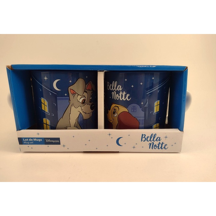 Disneyland Paris Bella Notte Lady & The Tramp Mug Set Romantic Gift Love Dogs