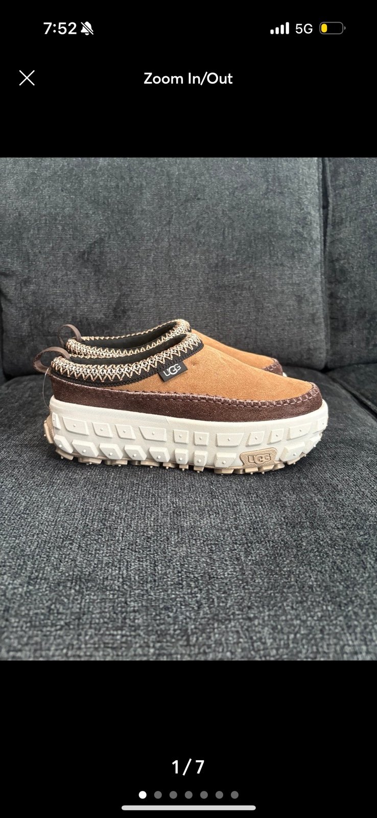 UGG VENTURE DAZE CERAMIC / CHESTNUT SUEDE ALL GENDER SHOES Size 9 women’s