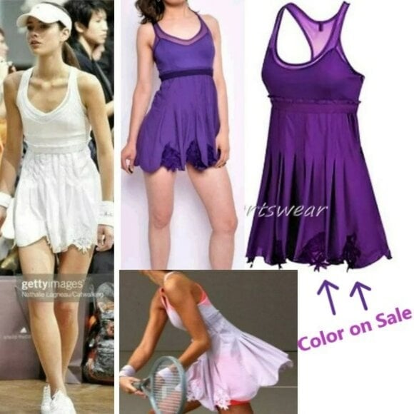 Nwt Adidas Stella McCartney STUNNING Purple Tennis Dress Pleated Skirt L Large