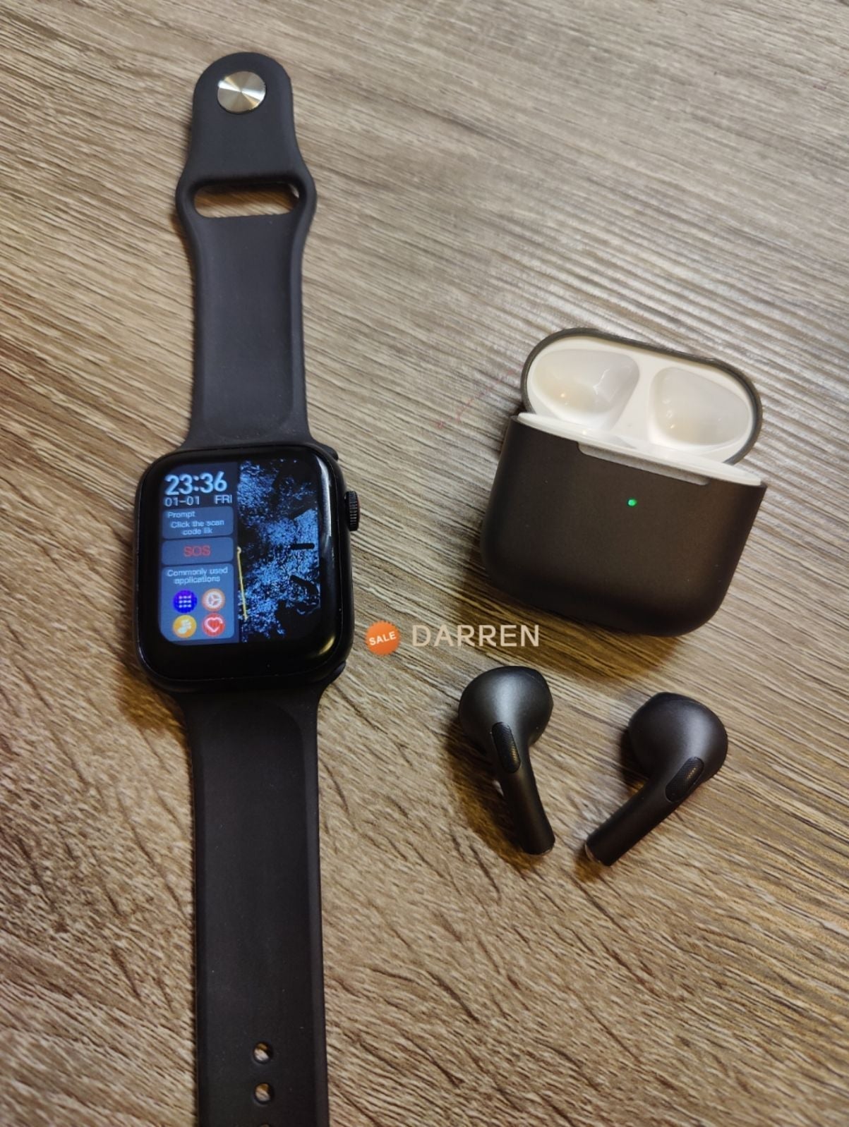 COMBO~Smart Watch Sports Tracker Bluetooth Call + Bluetooth Earbuds Earphone