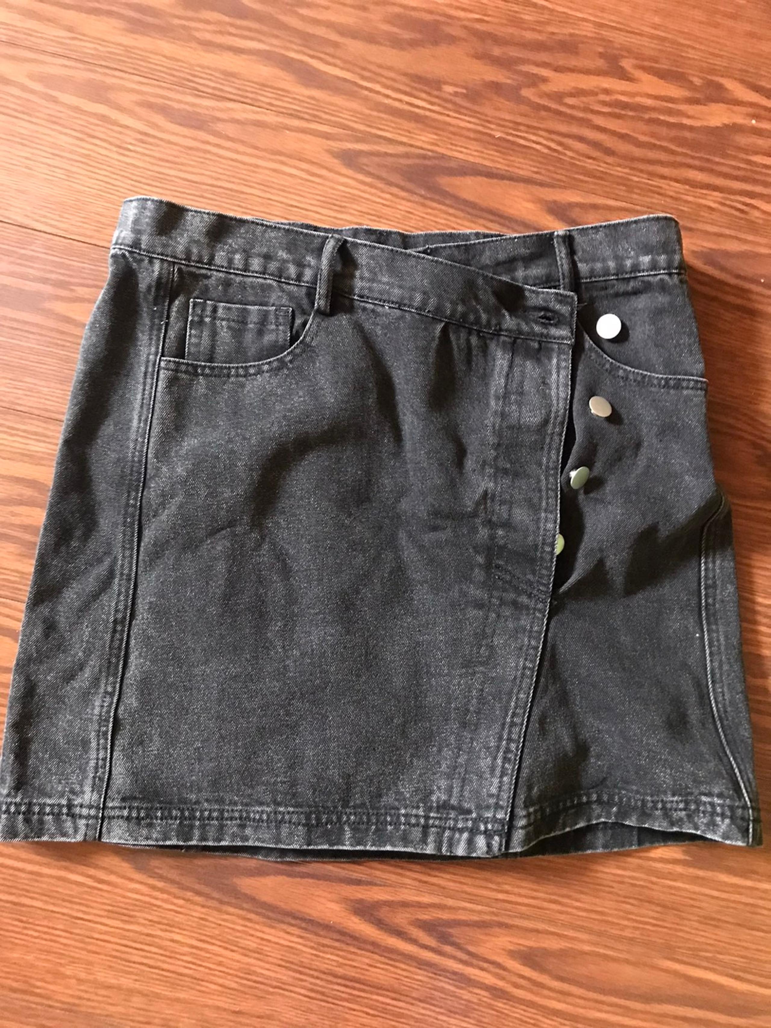 Womens black Denim short Skirt