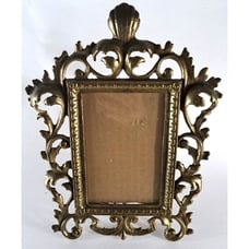 VTG Gold Gilt Picture Frame Art Nouveau Style 5x7 Desk Shelf Metal Scrollwork
