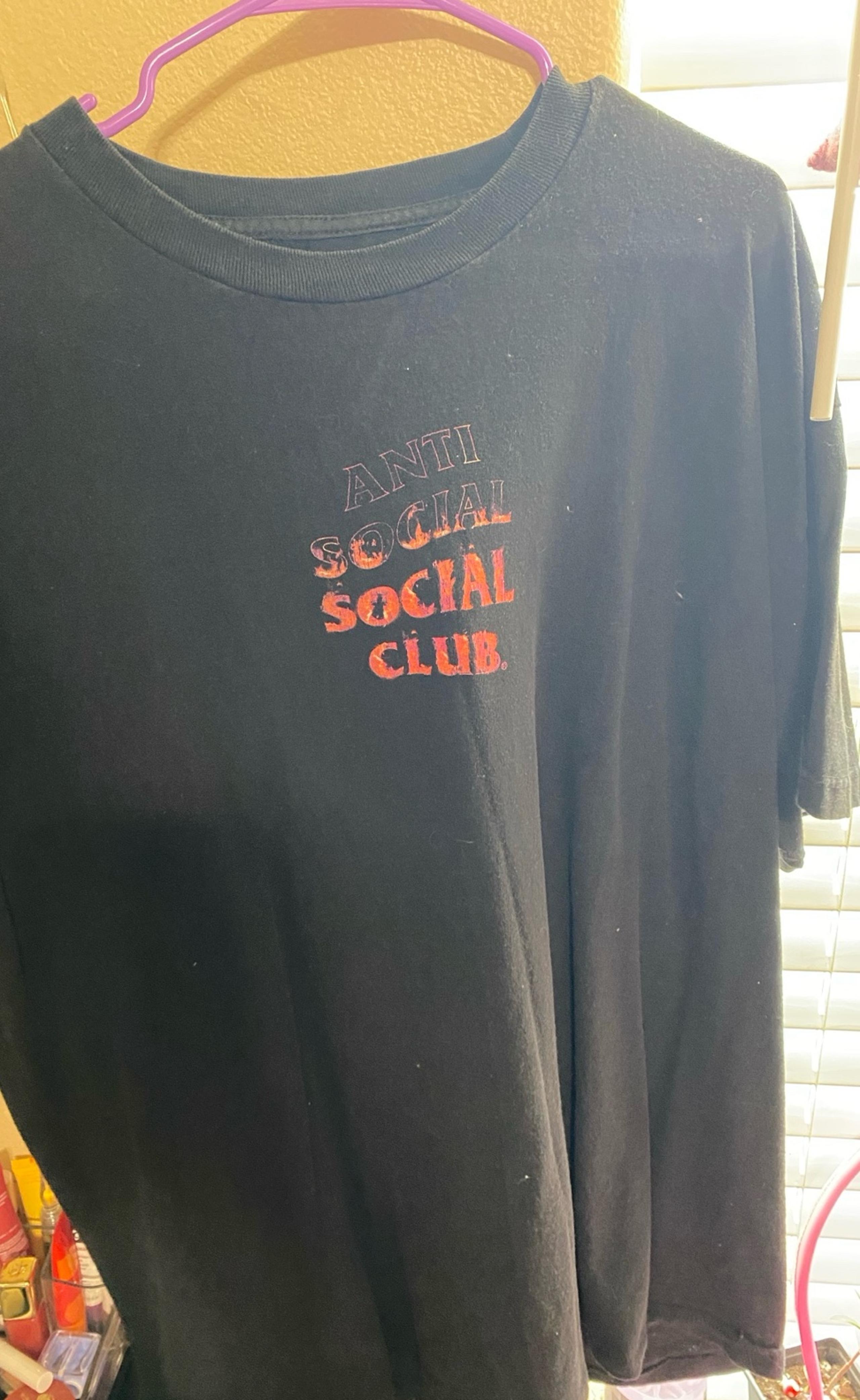 Anti social social club fire T-shirt XXL