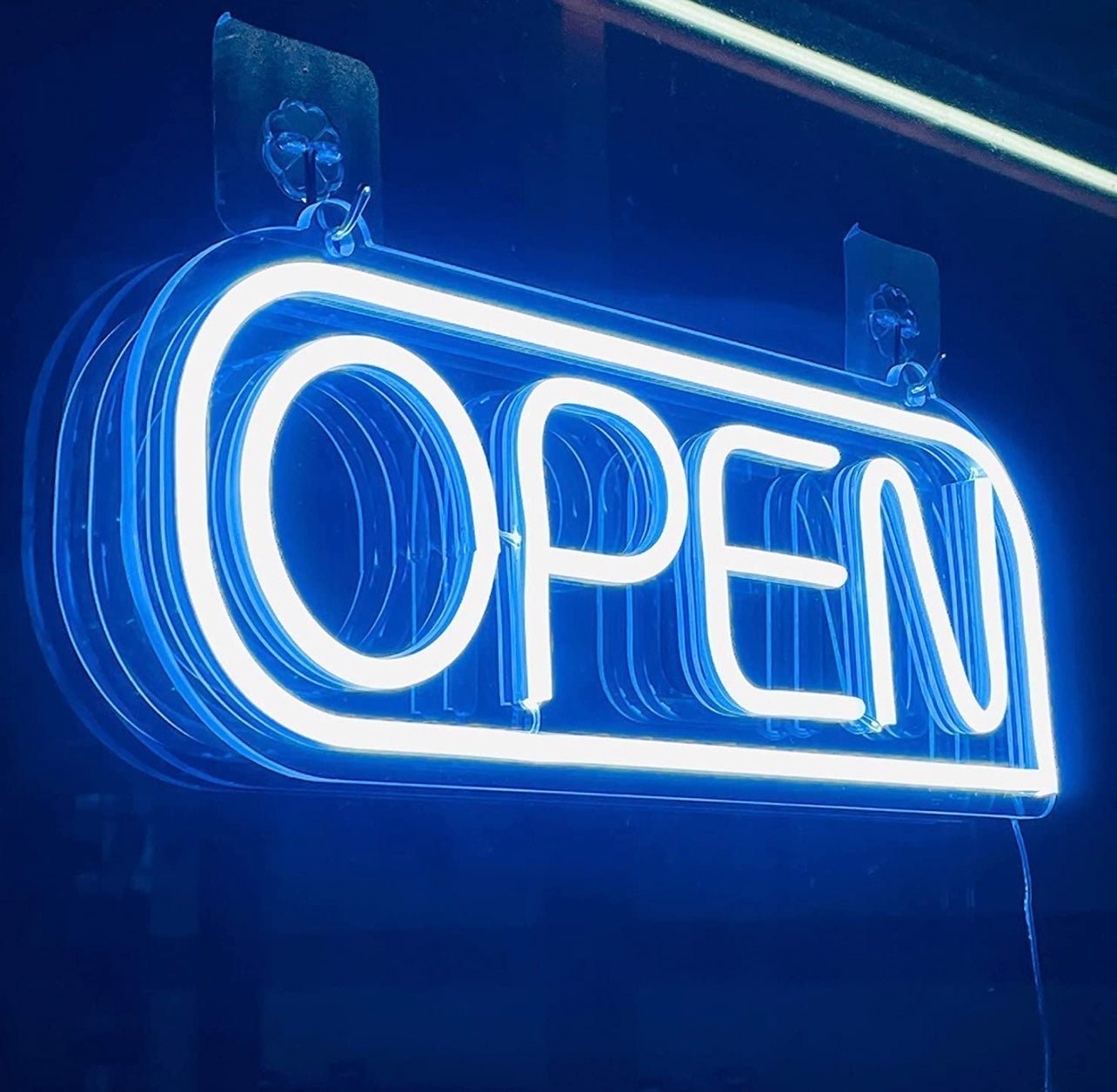 Ice White Bright LED Light Open Sign