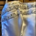 Love Illusion White Satin Strapless Bustier with Beaded Embezzlements