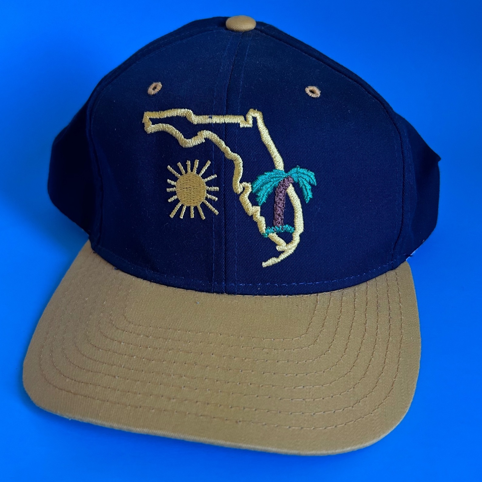Vintage 1990's Florida Trucker Hat Embroidered Sports Style Cap Florida Hat