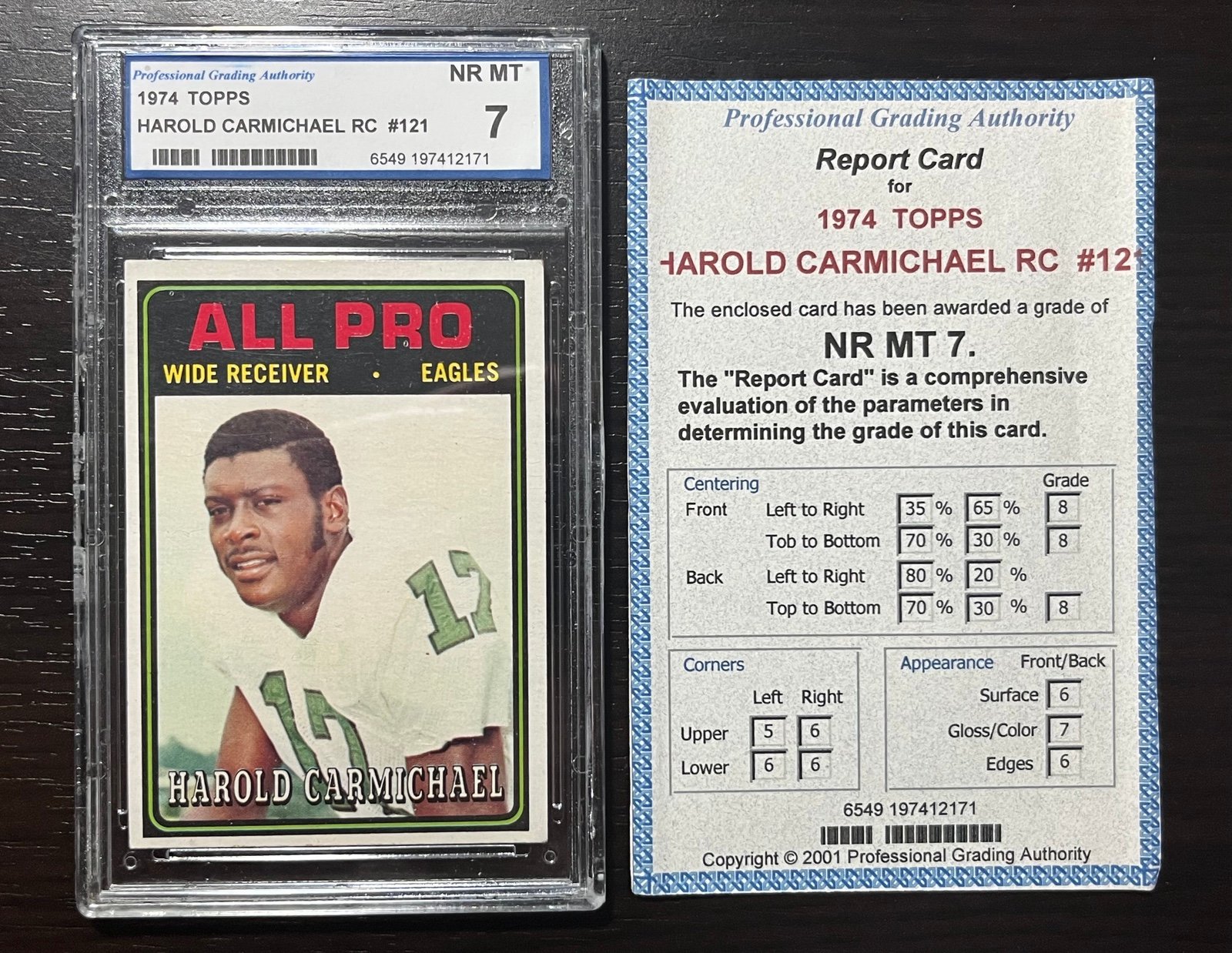 1974 Topps #121 Harold Carmichael Rookie RC Card Graded 7! HOF Eagles