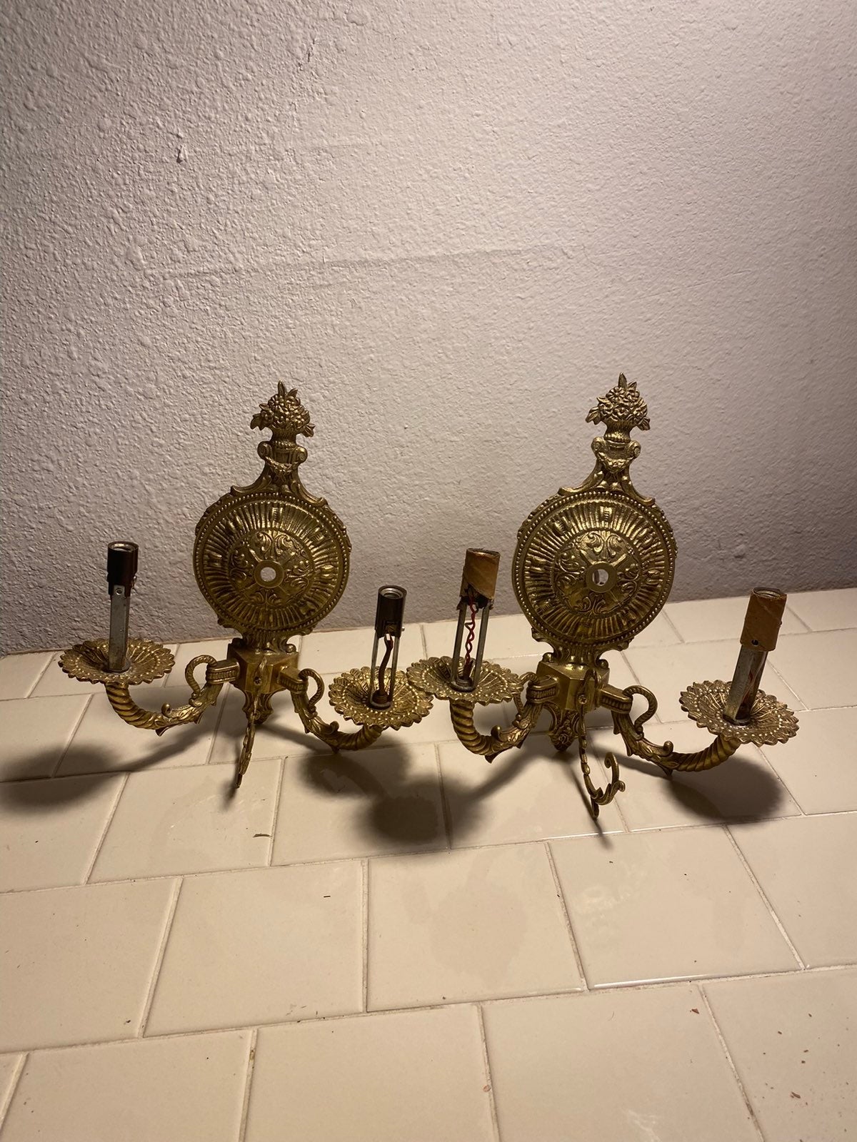 Spanish brass sconces