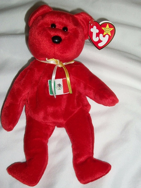 AH Ty Original Beanie Baby Babies Osito Mexico Red Bear With Tag