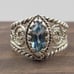 Size 5 Sterling Ornate Blue Topaz Ring