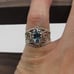 Size 5 Sterling Ornate Blue Topaz Ring