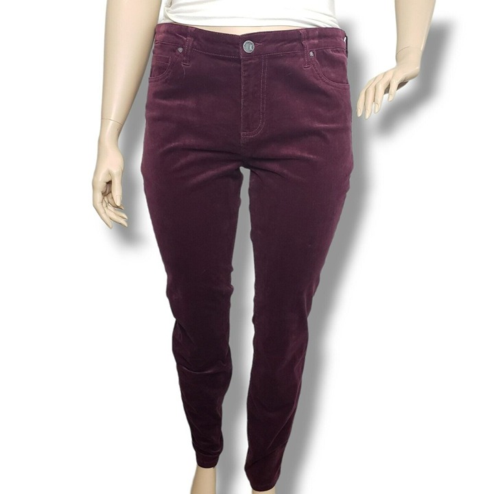 Kut from the Kloth Diana Skinny Corduroy Pants Womens 18 High Rise Red