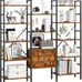 NEW! Triple Wide 5 Tier Bookcases with Storage Cabinet, Brown