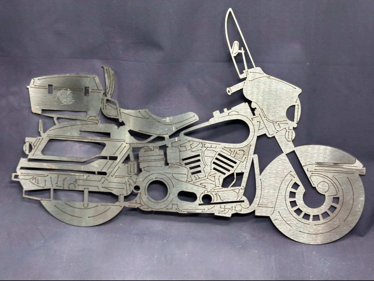 Motorcycle Laser Cut Steel Wall Decor Silhouette Man Cave Harley Triumph America
