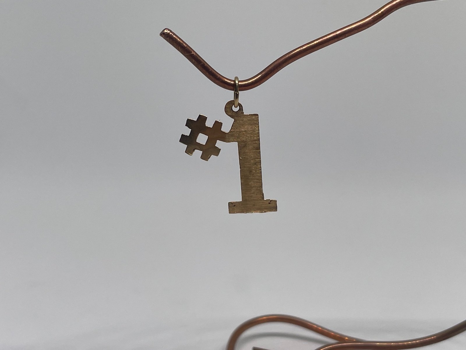 14K #1 Number One Number Cut Out The Best Charm/Pendant Yellow Gold