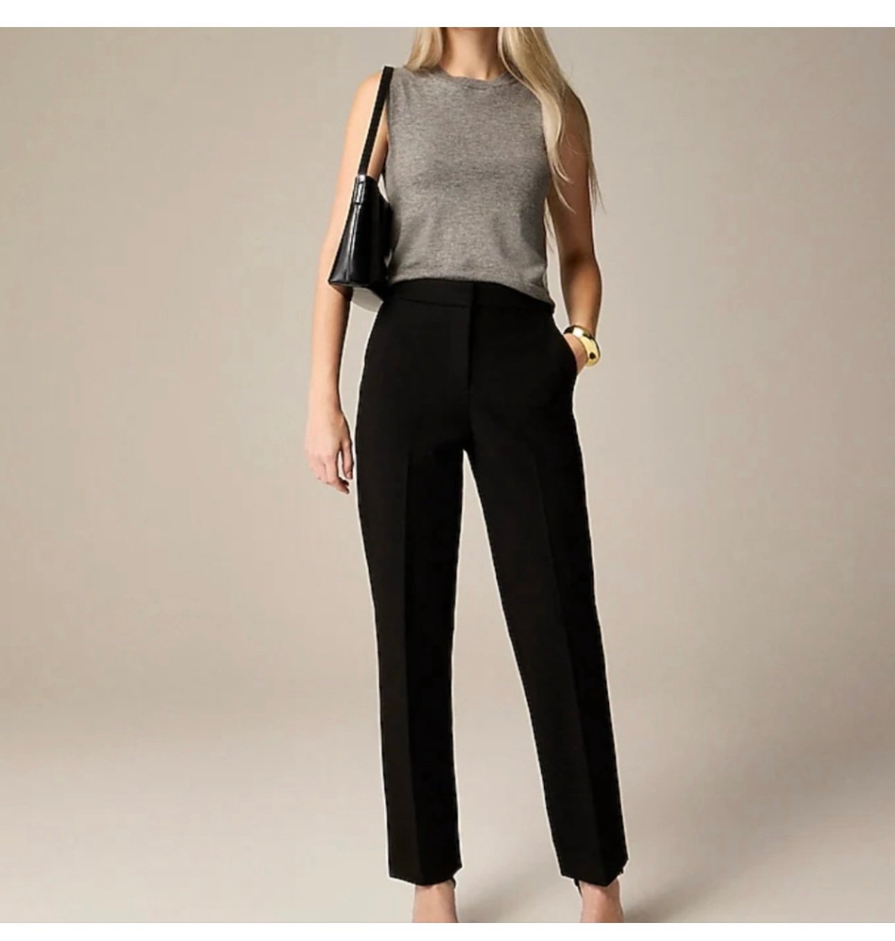 NWT J.Crew Preppy Classic slim cropped pant in four-season stretch Black Size 8P