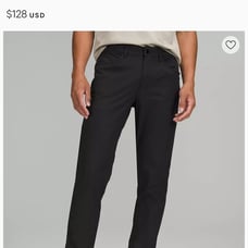 Lululemon ABC Slim-Fit 5 Pocket Pant 32 L Warpstreme Black Size 31