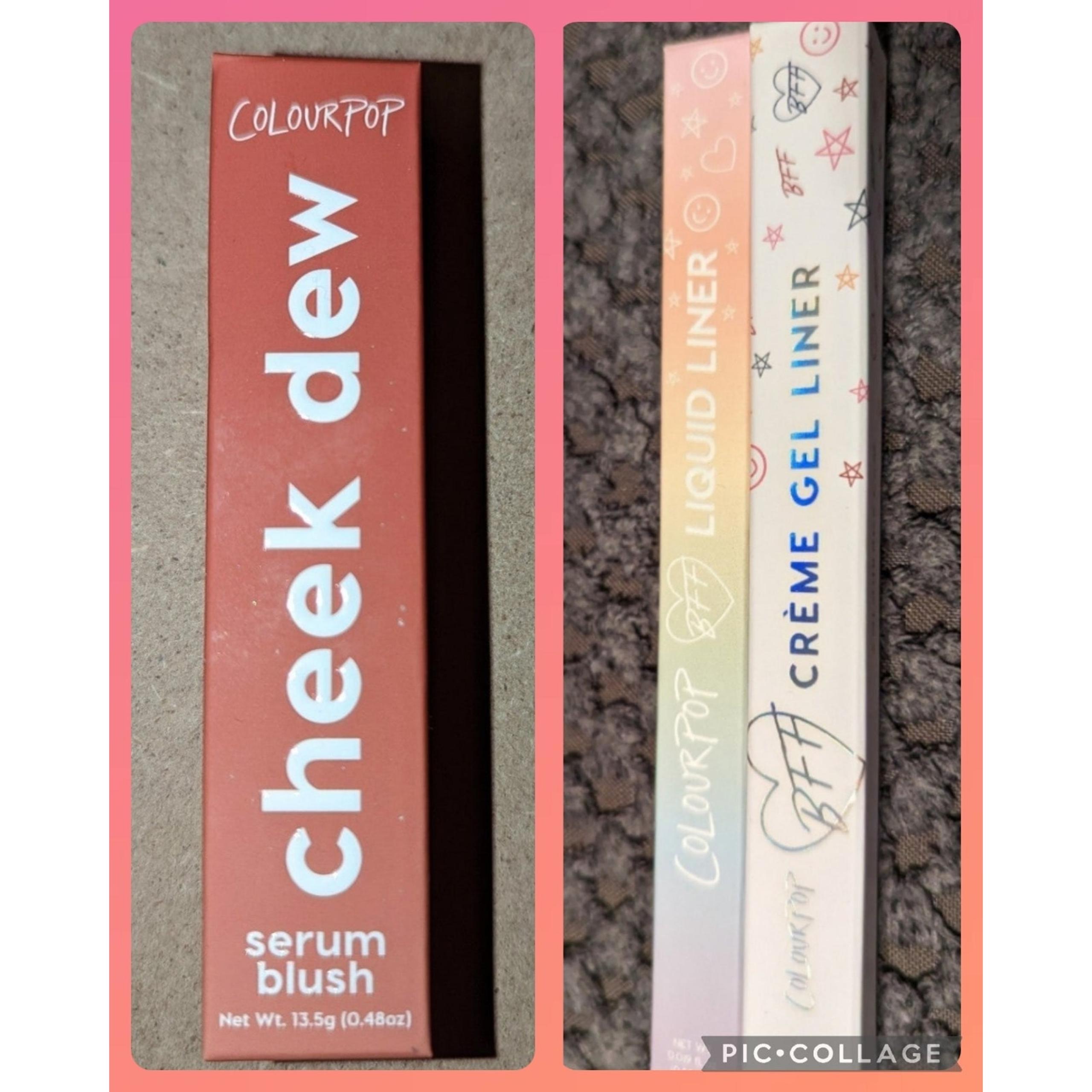 ColourPop Cosmetics liquid eyeliner and Cheek Dew blush